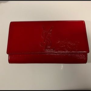 Saint Laurent Red Monogram Clutch